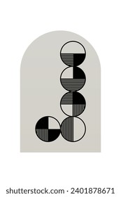 Geometric Bauhaus Artwork Background. Abstract Geometric Bauhaus Wall Decoration Poster. Mid Century Modern Wall Art