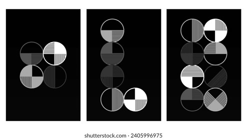 Geometric Bauhaus Artwork Background. Abstract Geometric Bauhaus Wall Decoration Poster. Mid Century Modern Wall Art