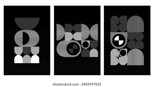 Geometric Bauhaus Artwork Background. Abstract Geometric Bauhaus Wall Decoration Poster. Mid Century Modern Wall Art