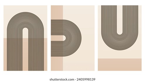 Geometric Bauhaus Artwork Background. Abstract Geometric Bauhaus Wall Decoration Poster. Mid Century Modern Wall Art