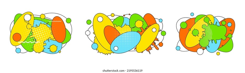 Geometric bauhaus background of circular shapes and ellipse forms.