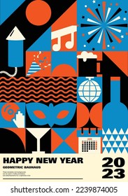 Geometric Bauhaus Background - New year Eve Theme
