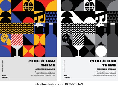 Geometric Bauhaus Background - NightClub And Bar Theme