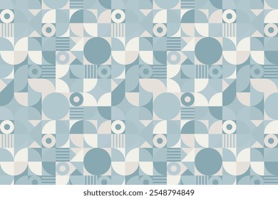 Geometric bauhaus element shapes seamless repeat pattern