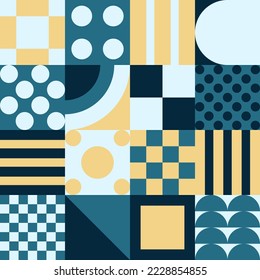 Diseño del patrón Bauhaus geométrico. Resumen Plantilla de diseño de fondo. Forma vectorial y arte moderno. 