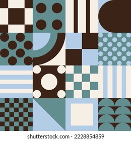 Geometric Bauhaus Pattern design. Abstract Background design template. Vector Shape and modern art. 