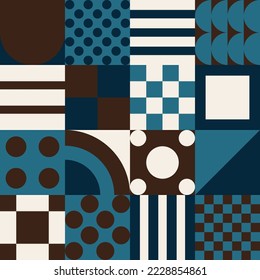 Diseño del patrón Bauhaus geométrico. Resumen Plantilla de diseño de fondo. Forma vectorial y arte moderno. 
