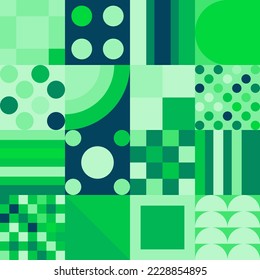 Diseño del patrón Bauhaus geométrico. Resumen Plantilla de diseño de fondo. Forma vectorial y arte moderno. 