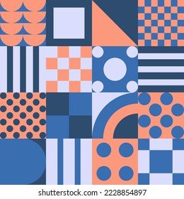 Geometric Bauhaus Pattern design. Abstract Background design template. Vector Shape and modern art. 