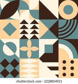 Diseño del patrón Bauhaus geométrico. Resumen Plantilla de diseño de fondo. Forma vectorial y arte moderno. 