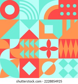 Geometrisches Bauhaus Muster. Abstrakte Hintergrunddesign-Vorlage. Vectorform und moderne Kunst. 