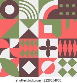 Geometric Bauhaus Pattern design. Abstract Background design template. Vector Shape and modern art. 