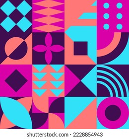 Geometric Bauhaus Pattern design. Abstract Background design template. Vector Shape and modern art. 
