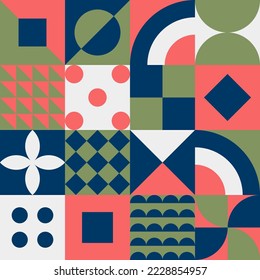 Geometric Bauhaus Pattern design. Abstract Background design template. Vector Shape and modern art. 