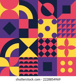 Geometric Bauhaus Pattern design. Abstract Background design template. Vector Shape and modern art. 