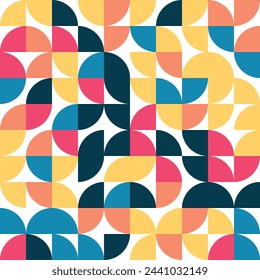 Geometric Bauhaus Pattern Vector  Colorful, Geometric background, Geometric Pattern Seamless, Modern Pattern Texture, Vintage Colors, Colorful, Line Patterns