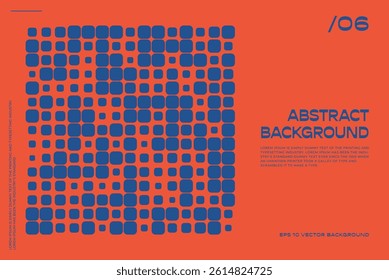 Geometric Bauhaus Poster bg. Inspired by Swiss Design geometric principles. Abstract vector illusions and modern minimalist shapes orange background.