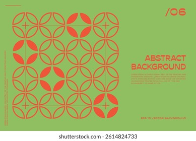 Geometric Bauhaus Poster bg. Inspired by Swiss Design geometric principles. Abstract vector illusions and modern minimalist shapes green background.