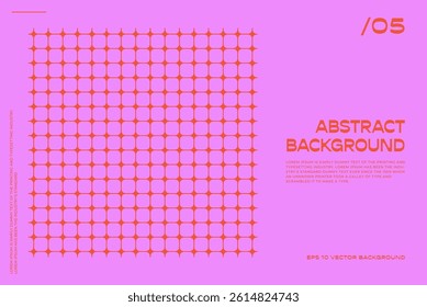 Geometric Bauhaus Poster bg. Inspired by Swiss Design geometric principles. Abstract vector illusions and modern minimalist shapes pink background.