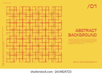 Geometric Bauhaus Poster yellow bg. Inspired by Swiss Design geometric principles. Abstract vector illusions and modern minimalist shapes background.