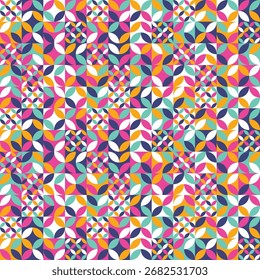 Geometric Bauhaus style background. Abstract seamless pattern. Vector illustration