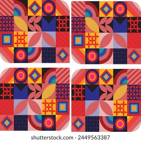 Diseño de patrón de estilo bauhaus geométrico