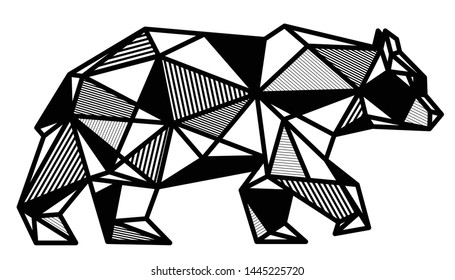 Geometric Bear Animals Vector Line Triangular Bear