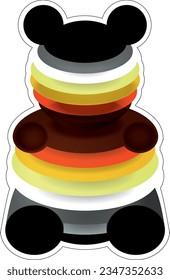 geometric bear with gay bear pride colors