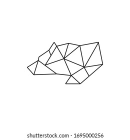 Geometric bear head, with line style art