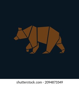 geometric bear illustration suitable for logos or icons with elegant theme colors