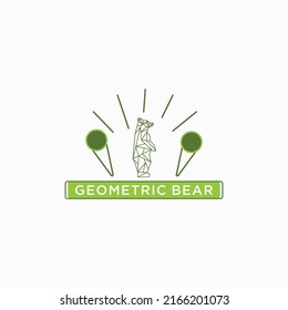 Geometric bear logo icon design vector 