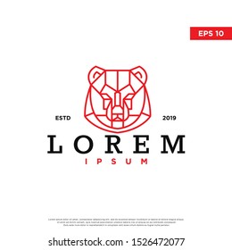 geometric bear logo. simple and modern icon, template design