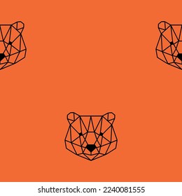 oso geométrico sobre fondo naranja para cualquier impresión