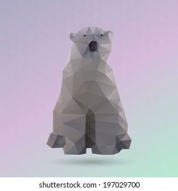 Geometric Bear on Triangle Pattern - Vector