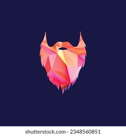 Diseño de color de poli de barba geométrica