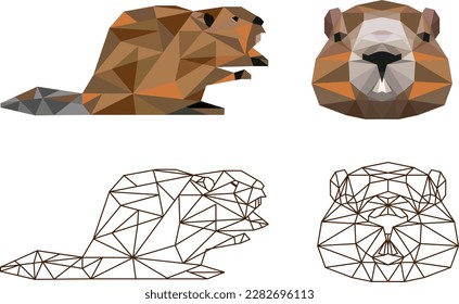 
Geometric beaver made of triangles