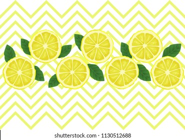 Geometric beckground with lemon. Vector
