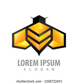 Geometric bee line concept design. Symbol graphic template element 