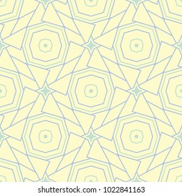 Geometric beige seamless pattern with green and blue design. Background for wallpapers, textile and fabrics
