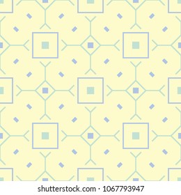 Geometric beige seamless pattern with green and blue design. Background for wallpapers, textile and fabrics