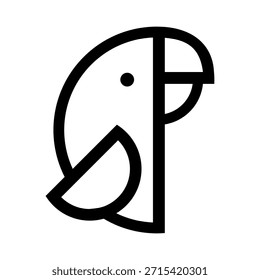 Logotipo geométrico de la cabeza del pájaro con estilo abstracto moderno. Emblema de Vector negro limpio que representa inteligencia, comunicación, creatividad e innovación. Adecuado para tecnología, medios y diseño de identidad de marca.