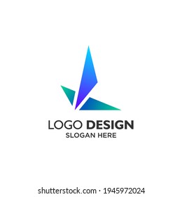 geometric bird logo design template
