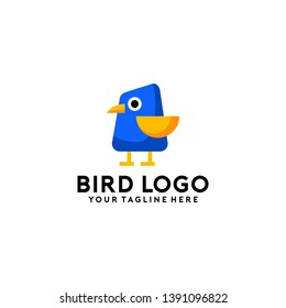 Geometric Bird Logo Design Vector Illustration