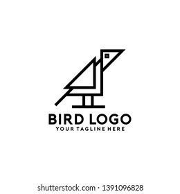 Geometric Bird Logo Design Vector Illustration