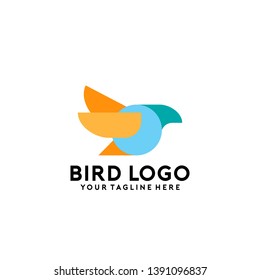 Geometric Bird Logo Design Vector Illustration