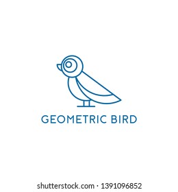 Geometric Bird Logo Design Vector Illustration