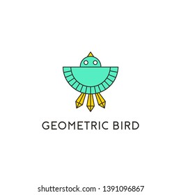 Geometric Bird Logo Design Vector Illustration
