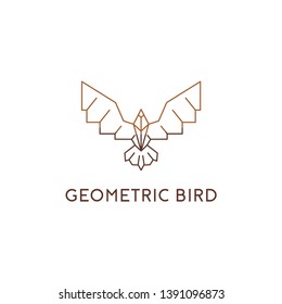 Geometric Bird Logo Design Vector Illustration