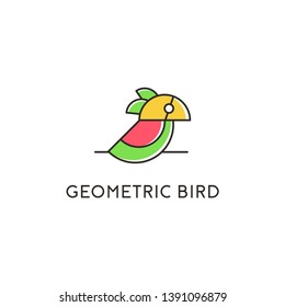 Geometric Bird Logo Design Vector Illustration