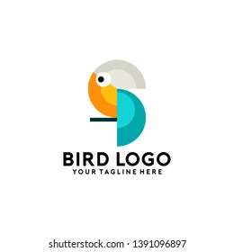 Geometric Bird Logo Design Vector Illustration
